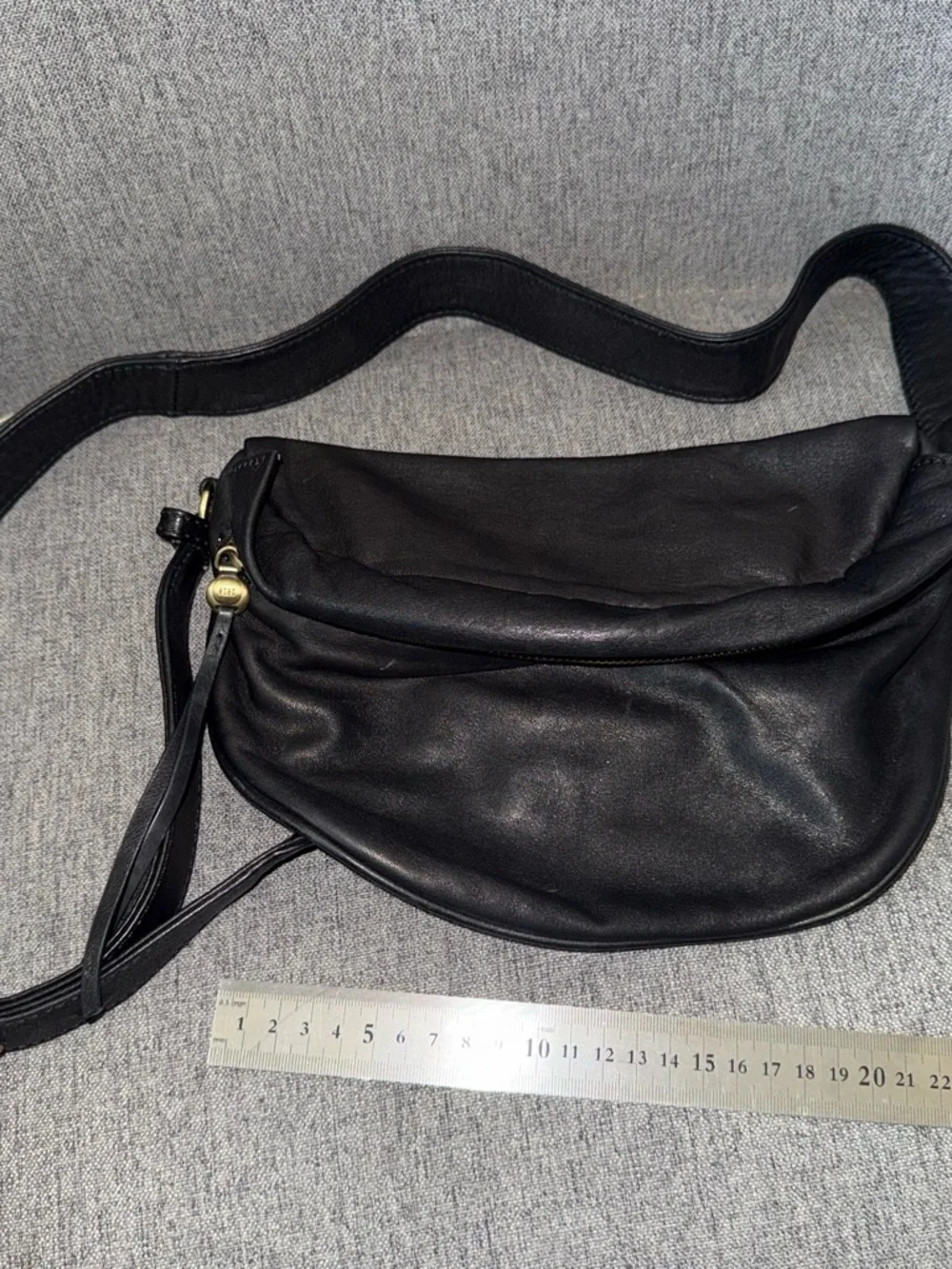 HOBO Black Leather Hobo belt Bag with Gold Accents